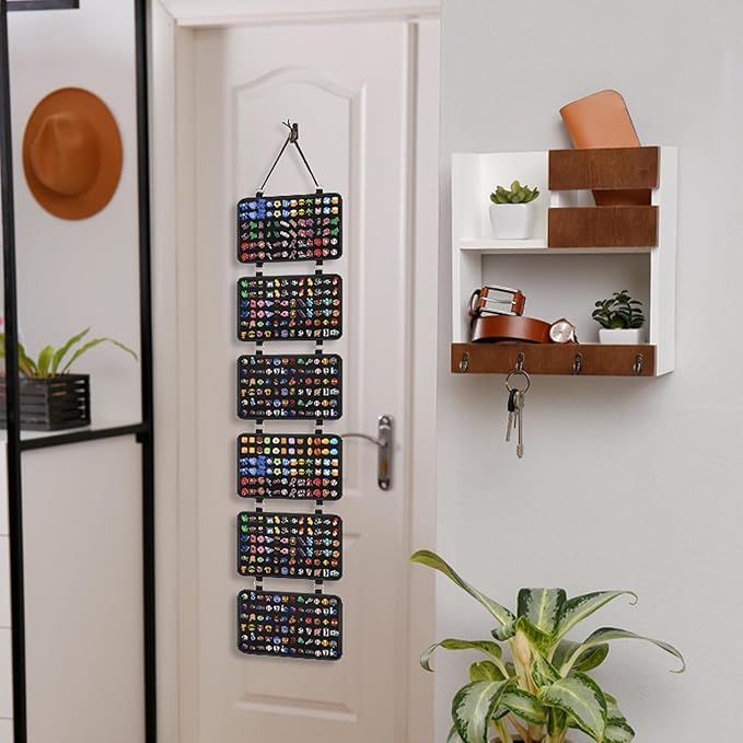 JUXYES Shoe Charms Organizer Wall Hanging Collection Holder, 6 Loose-leaf Board Pieces Croc Shoe Charms Display Hanging Decoration Croc Charms Collection Storage Organizer, JXY-20230123-02