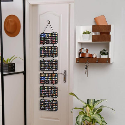 JUXYES Shoe Charms Organizer Wall Hanging Collection Holder, 6 Loose-leaf Board Pieces Croc Shoe Charms Display Hanging Decoration Croc Charms Collection Storage Organizer, JXY-20230123-02