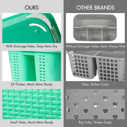 Tiawudi Portable Shower Caddy, Caddy Organizer with Handle, Plastic Shower Basket Hold Soap, Shampoo, Hair Supplies and Beauty Products, Cleaning Supplies Organizer for Home, Dorm, Shelf and Cabinet