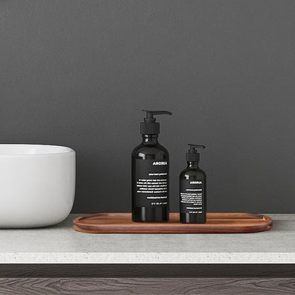 Wooden Decorative Trays 2PCS Farmhouse Wood Trays Bathroom Vanity Bathroom Counter Wood Tray Home Rustic Decor Trays, Bath Tray Countertop, Wooden Plates for Decorative Vanity Decor