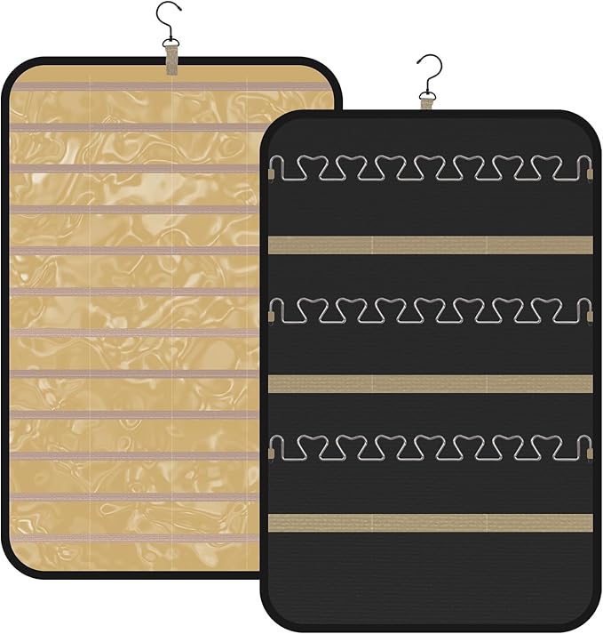 Hanging Jewelry Organizer, Double-Sided Jewelry Storage Bag with Pockets and Necklace Holder for Closet,Door&Wall