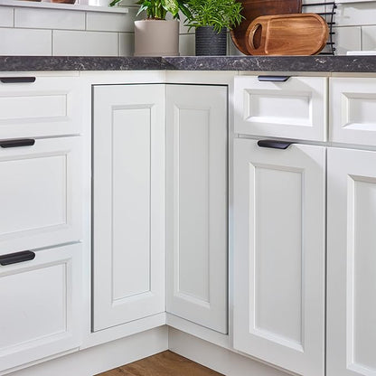 Rev-A-Shelf 24" Pie-Cut Dual Tier Lazy Susan Organizer for Corner Base Kitchen Cabinets, Plastic Home Rotating Storage Shelves, White, 2942-24-11-1