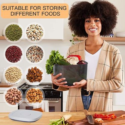 25 lbs Rice Dispenser,10.5 Qt/10 L/22-25 lbs Rice Container Storage with Measuring Cup & Brush Food Cereal Container Bins Household for Kitchen Pantry Organization (AY-10KG-GREY)