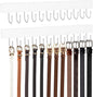 Belt Hanger Wall Mount, Wooden Closet Belt Organizer with 24 Metal Hooks, Large Capacity, White, 2 Pcs