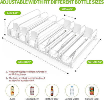 Coanto Drink Organizer for Fridge, Soda Can Dispenser for Refrigerator, Automatic Self-Pushing Fridge Drink Dispenser Holds up to 30 Cans, 6 Row