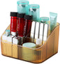 Amber Makeup Brush Holder Organizer for Vanity, Bathroom Countertop Organizer 5 Cups, Toiletry Storage & Display for Skincare, Perfume, Hairbrush, Sunglasses & Desk Accessories