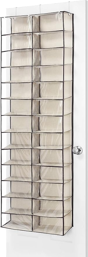 Whitmor Over The Door Shoe Shelves - 26 Sections - Crosshatch Gray Over the Door Shoe Shelves