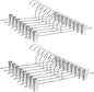 Amber Home 50 Pack Metal Pants Hangers with Clips, Heavy Duty Metal Skirt Hangers with 2-Adjustable Clips, Bottom Hangers for Shorts, Jeans, Trousers (50)