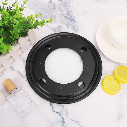 8 Pack 8 Inch Black Round Lazy Susan Turntable Bearing Plate, 5/16inch Thick Rotating Swivel Plate, Turntable Bearing Plate for Serving Food, Kitchen Cabinets & Book Case