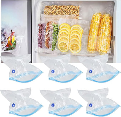 6PCS 22 * 21CM Vacuum Storage Bags Space Saver Sealed Reusable Vacuum Sealed Compressed Space Saver Bags for Food Clothing