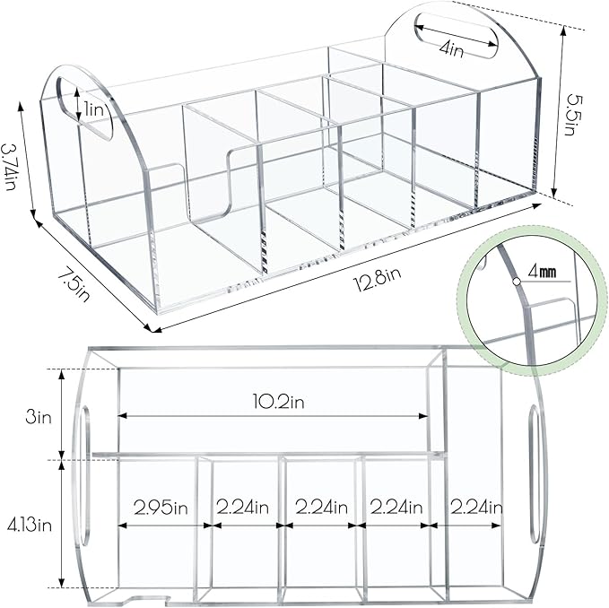 Acrylic Paper Plate Organizer, Utensil Silverware Caddy, Used For Storing Plates, Cups, Napkins, Small Snacks And Tableware - Suitable For Home, Party, Camping And Picnic