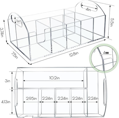 Acrylic Paper Plate Organizer, Utensil Silverware Caddy, Used For Storing Plates, Cups, Napkins, Small Snacks And Tableware - Suitable For Home, Party, Camping And Picnic
