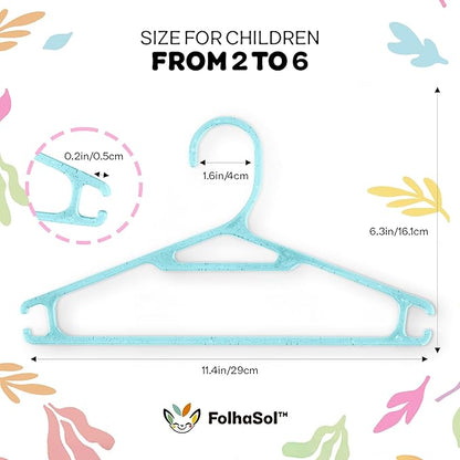 Kids Plastic Hangers (20 Pack, Blue), 11.4 Inch Colored Translucent Hangers for Baby/Toddler Clothing (Girls and Boys Aged 2 to 6)