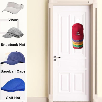 2PCS Hat Organizer for Baseball Caps,Acrylic hat rack for Men Women,Multi-Purpose Hat Holder,Strong Adhesive Hat Storage Wall Mounted Hat Rack for Door Closet,Hat Hangers No Drilling
