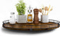 Farmhouse Oak 18" Lazy Susan Turntable Organizer for Cabinet, Round Wooden Lazy Susan Organization and Storage for Dining Table, Pantry, Kitchen, Countertop, Cupboard,Home Decor, Walnut Wood (18")