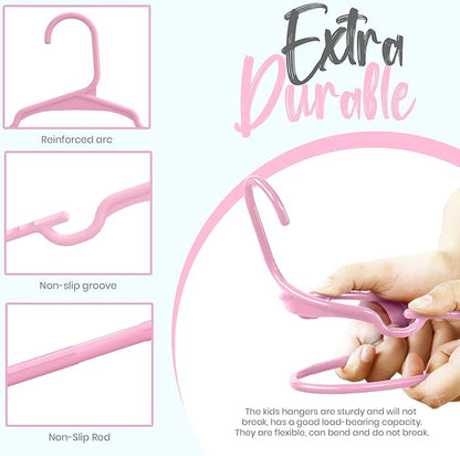 Utopia Home 60 Pack Kids Hangers - 11.5 Inch Plastic Baby Hangers for Closet - Childrens Hanger for Clothes & Infant Hanger for Closet - for Everyday Standard Use (Baby Pink)