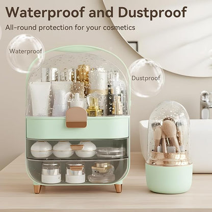 Makeup Organizer Countertop, Skincare Bathroom Counter Organizer, Storage Box Cosmetic Display Cases, Teen Girl Gifts Trendy Stuff Make up Organizers for Vanity, Dresser (Green)