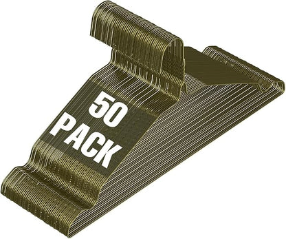SPECILITE Wire Hangers 50 Pack, Metal Wire Clothes Hanger Bulk for Coats, Space Saving Metal Hangers Non Slip 16.7 Inch Ultra Thin, for Standard Size Suits, Shirts, Pants, Skirts-Bronze