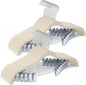 24-Pack Beige Velvet Hangers with Clips Adjustable,Adult Hangers,Heavy-Duty,Felt,Non-Slip,Space Saving,Slim Outfit Hanger for Pants, Skirts, Suits,Coats, Dresses ect.
