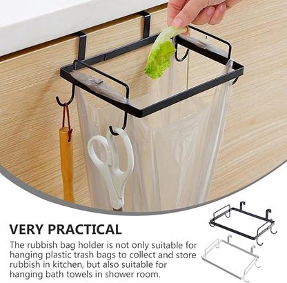 2pcs Kitchen Cabinet Trash Bag Holder Metal Rack for Hanging Garbage Bags Multipurpose Storage Organizer for Kitchen Pantry Bathroom Office Scratch-resistant Design