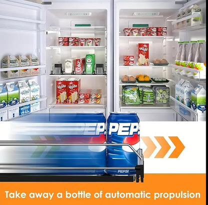 Soda Can Dispenser for Refrigerator, Plastic Automatic Drink Dispenser That Accommodates Up to 25 Cans, Designed with 5 Rows.