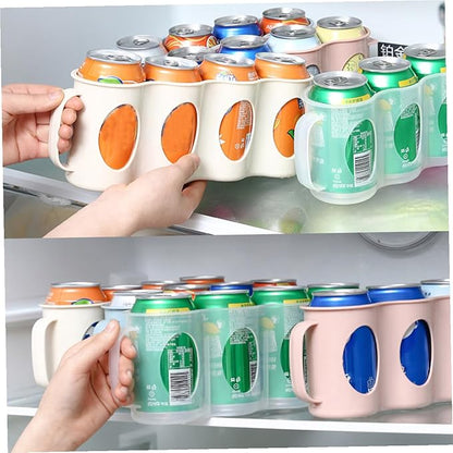 2pcs Bottle Can Organizer Hand Pull Type Section Plastic Refrigerator Pantry Storage