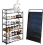 6 Tier No-Assembly Shoe Rack, Foldable Shoes Rack Organizer Without Installation, Portable Solid Metal Shoe Shelves for Closet, Entryway, Front Door Entrance