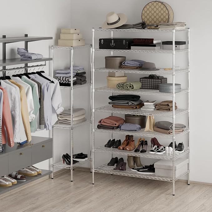 24" Deep x 48" Wide x 86" Height Wire Shelving Kit | 8-Tier | NSF Commercial Storage Rack Unit