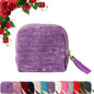 Travel Jewelry Case, Portable Foldable Box Mini Jewelry Travel Bag with Tassel Zipper Design, Soft Velvet Organizer Pouch for Bangle, Five Compartments