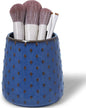 Ceramic Makeup Brush Holders, Farmhouse Bathroom Vanity and Countertop, Brushes Cup for Bathroom Cosmetics, Lipsticks, Vanity Desktop Storage (Vintage Blue)