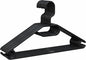 PORTENTUM Pack of 10 Plastic Hangers for All Types of Clothes – 100% Recycled Plastic - 360º Swivel Hook - Space Saving - Accessory Holder - Hooks for Dresses and Blouses - Black - Made in Spain