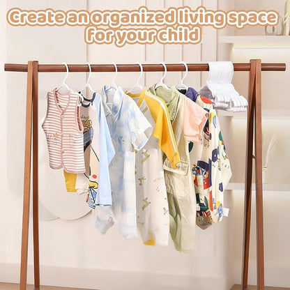 Baby Hangers 100 Pack 10.35 & 11.97 Inch Each 50 Pack Kids Clothes Hangers Plastic Infant Hangers for Closet Infant & Children Clothing Pants Coats Skirts (White)