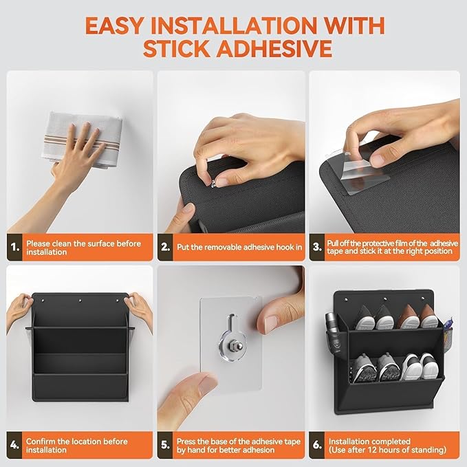 Hanging Shoe Storage Organizer for Motorhome, RV Door Organizer with 3 Compartments,Camper Van Accessories For Motorhome Shoes Storage,Motorhome Essentials,caravan storage solutions (2, 2 tier black)