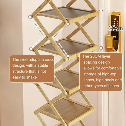 Simcat Shoe Rack for Closet Bamboo Shoe Storage Freestanding Shoe Storage Shelf for Closet, Entryway, Front Door Entrance (5 Layers, Original Color)