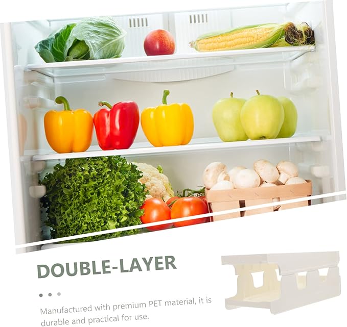 Beverage Can Organizer Double-layer Refrigerator Storage for Soda and Beer Cans Pet Material for Kitchen Counters Freezers and Rvs