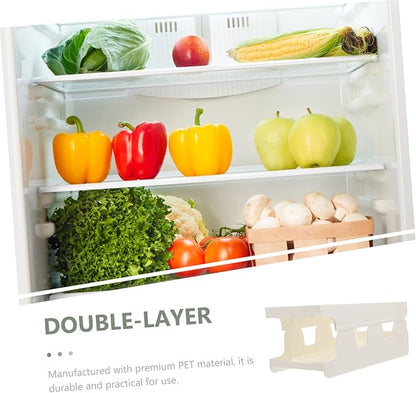 Beverage Can Organizer Double-layer Refrigerator Storage for Soda and Beer Cans Pet Material for Kitchen Counters Freezers and Rvs