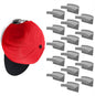 Modern JP Adhesive Hat Hooks for Wall (16-Pack) - Minimalist Hat Rack Design, No Drilling, Strong Hold Hat Hangers - USA Patented, Gray