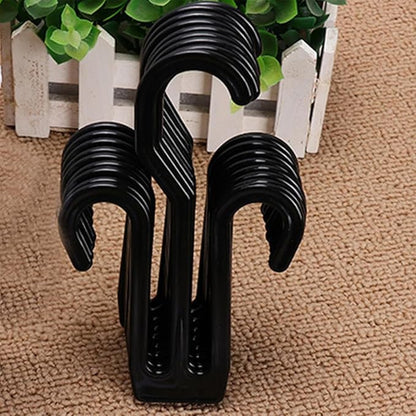BESPORTBLE 25pcs Black Double-sided Thickened Plastic Shoe Hanger Hooks for Bike Shoes and Slippers, Multipurpose Hanging Drying Rack Organizer for Home and Indoor Storage