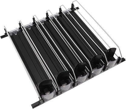 5pcs Soda Can Organizer for Fridge, Automatic Can Holder Dispenser, ABS Fridge Can Holder, Self Pushing Drink Organizer, Beverage Containers for Refrigerator Kitchen(Black)