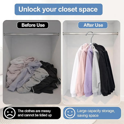 6-Pack 360° Swivel Hoodie & Purse Organizer with Cedar Balls, Multi-Purpose Closet Storage Hanger for Hoodies, Bags, Scarves, Hats, Space Saving, Anti-Slip, Ideal for Dorm, Apartment & Travel
