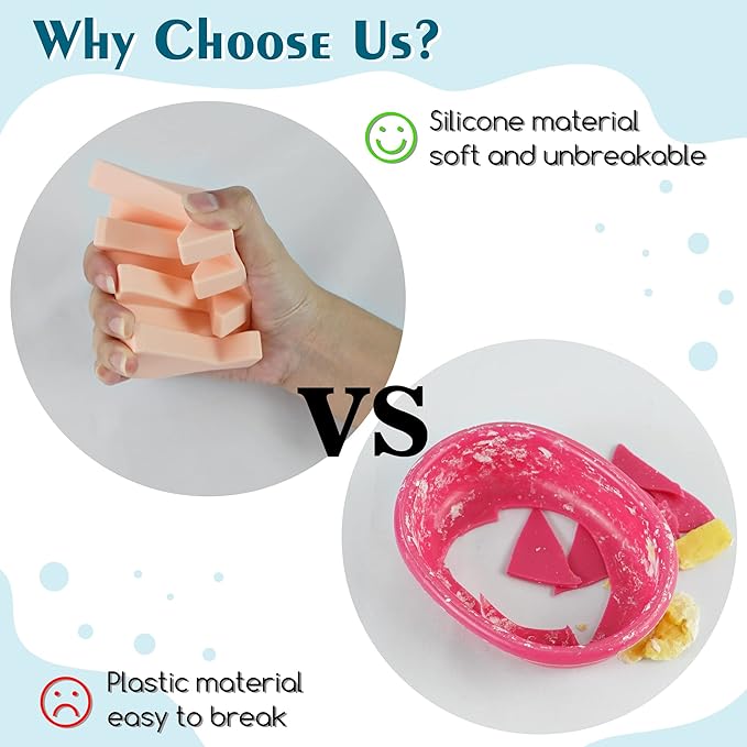 2 Pack Self Draining Silicone Soap Dish for Shower & Kitchen - Waterfall Bar Soap Holder Tray, Non-Slip Soap Saver Keeps Soap Dry, Easy to Clean, Extends Soap Life (White-Pink)