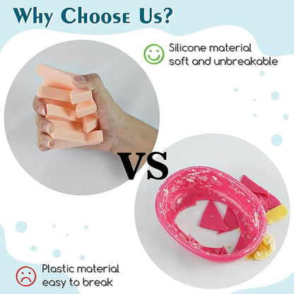 2 Pack Self Draining Silicone Soap Dish with Suction Cups - Non-Slip Bar Soap Holder for Shower & Kitchen, Waterfall Tray Keeps Soap Dry, Easy Clean, Extends Soap Life (Pink)