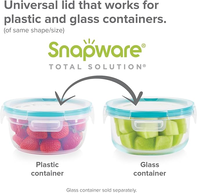 Snapware Plastic Total Solution 2-Pack (8.5-Cup) Food Storage Containers Set, Leakproof & Airtight Plastic Locking Lids Rectangular Tupperware, BPA-Free Lids, Microwave Dishwasher Freezer Safe