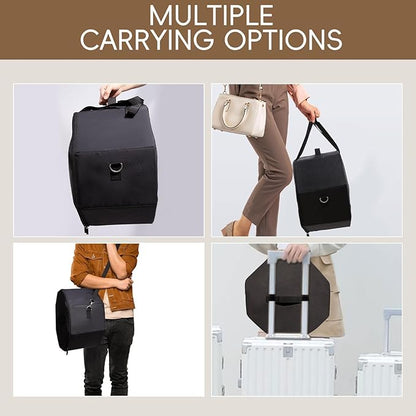 Extra Large Hard Shell Hat Travel Case for Women & Men - Portable Cowboy Hat Box Organizer with Handle Fits up to 9 Hats (17x11 Inch)