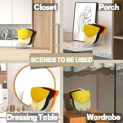 Hat Organizer for Baseball Caps 2 Pack Hat Organizer Shelf Acrylic Hat Stand for Baseball Caps Hat Racks for 14 Baseball Caps for Bedroom, Closet, Dresser (Clear)