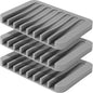 Anwenk 3-Pack Soap Holder for Shower Waterfall Drainer - Flexible Silicone for Shower/Bathroom/Kitchen/Counter Top, Keeps Soap Bars Dry & Clean - Easy to Clean - Grey