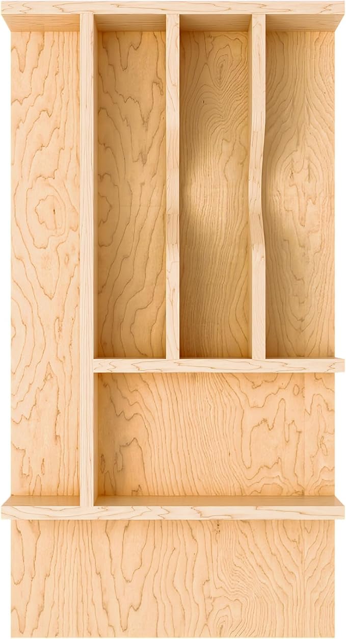 Rev-A-Shelf Natural Maple Right Size Utensil Insert Home Storage Kitchen Organizer 7 Compartment Drawer Accessory, 10-1/4" x 19-1/2, 4WCT-15SH-1