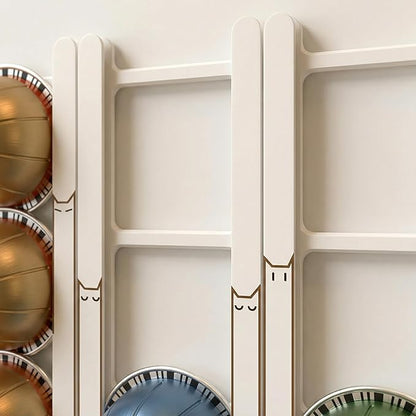 Adhesive Coffee Pod Holder for Nespresso VertuoLine, Holds 20 Capsules - Wall or Cabinet Mounted Coffee Capsule Rack with Strong 3M Adhesive Strips, Vertical or Horizontal Mount