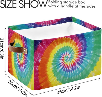 Tie-Dye Rectangular Storage Basket Organizer Bin Shelf Baskets For Clothes Gifts For Home Office Dorm