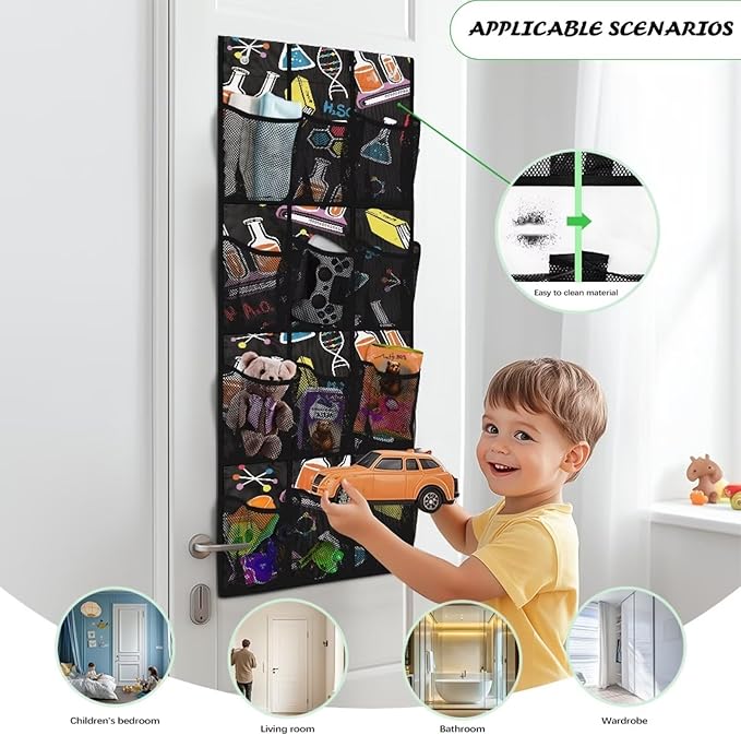 Generic Chemistry Subject Over The Door Shoe Organizer Large Pockets Storage Door Organizer Multi-Layer Pocket Structure to Meet The Storage Needs of Different Items for Children Kids Students